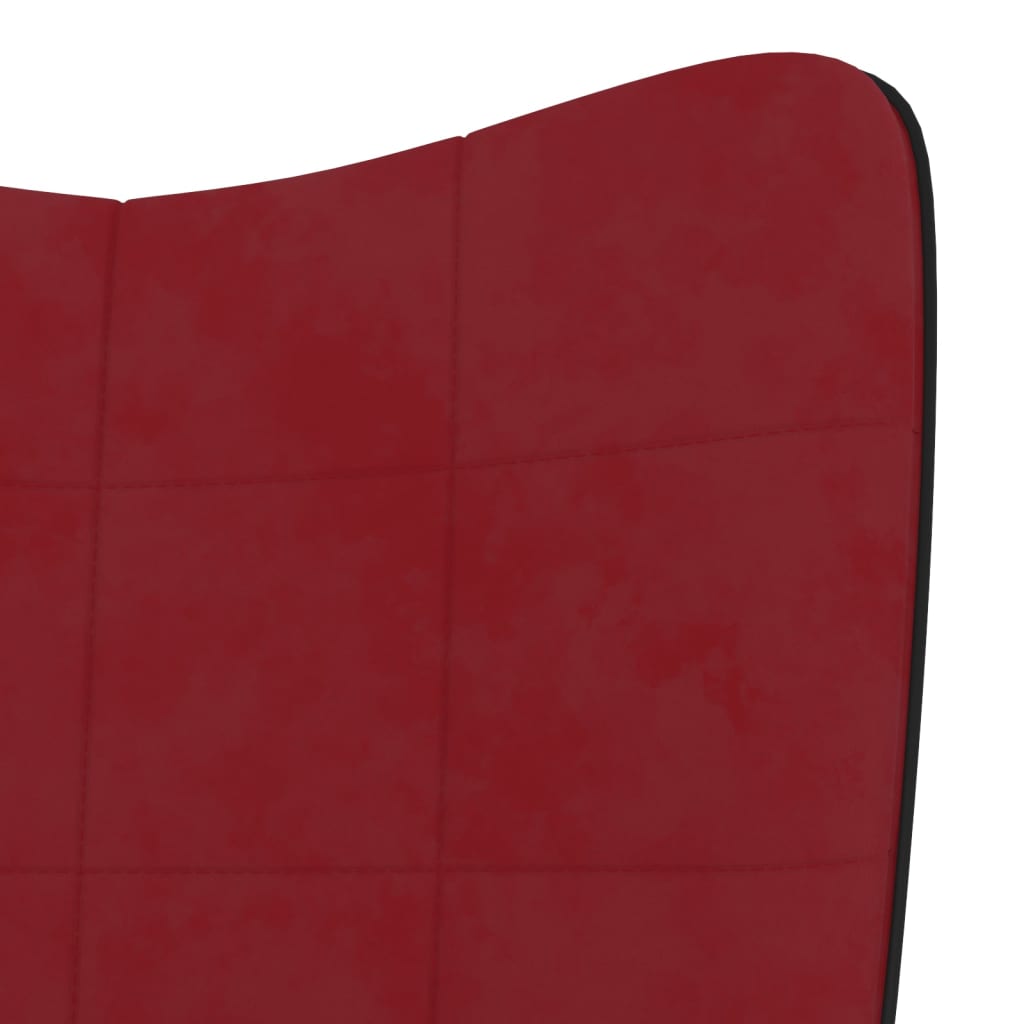 vidaXL Relaxačné kreslo s podnožkou vínovo-červené zamat a PVC