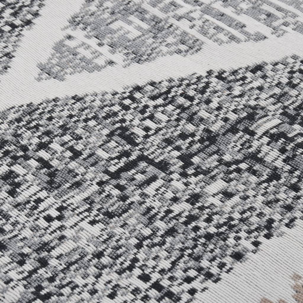 vidaXL Koberec čierny a sivý 100x300 cm bavlna