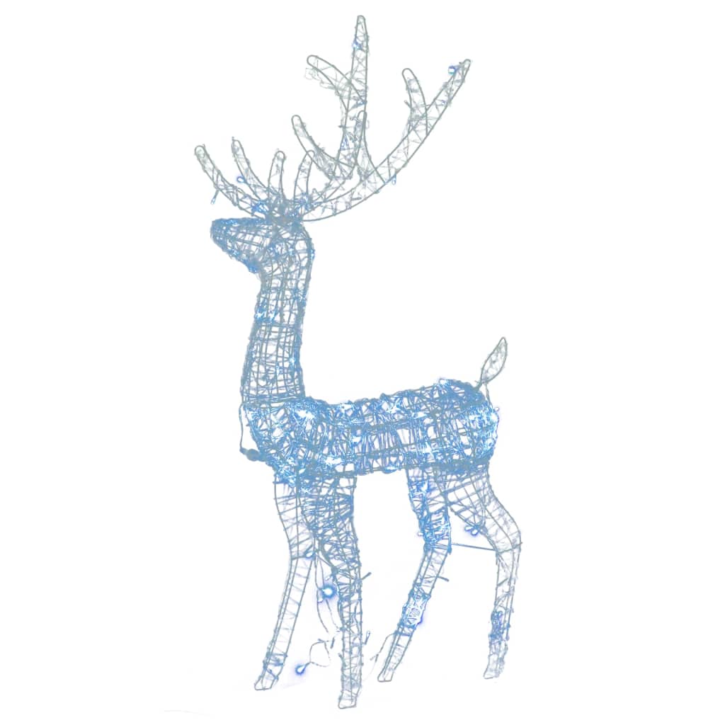 vidaXL Akrylový soby vianočné ozdoby 3 ks 120 cm studená biela