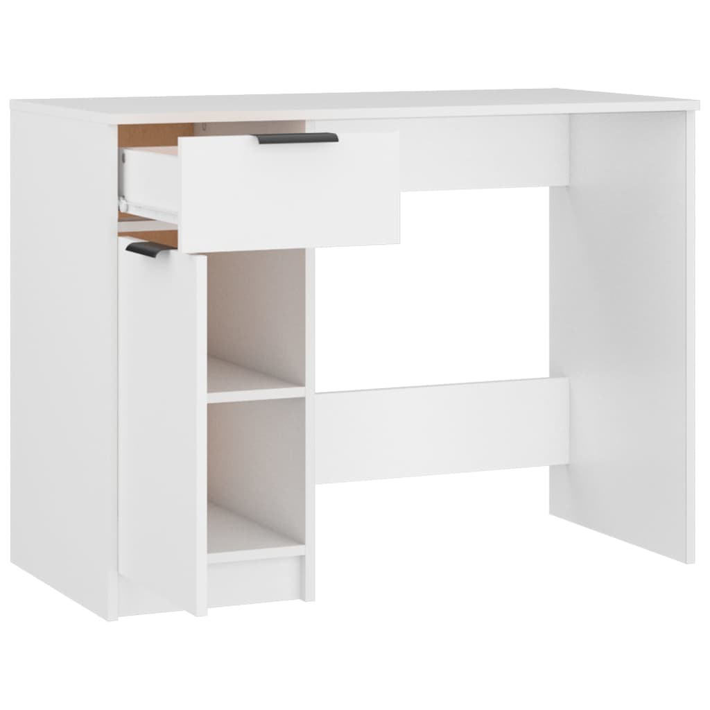 vidaXL Stôl biely 100x50x75 cm spracované drevo
