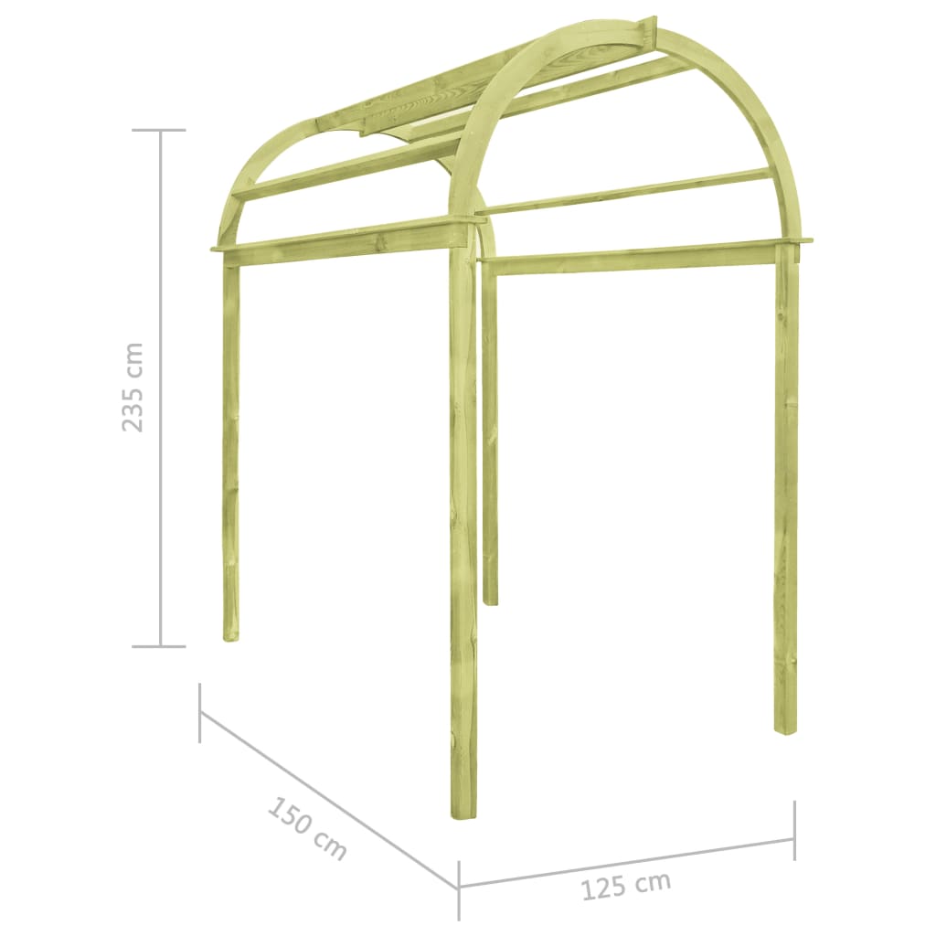 vidaXL Záhradný oblúk s mriežkou 125x150x235cm, impregnovaná borovica