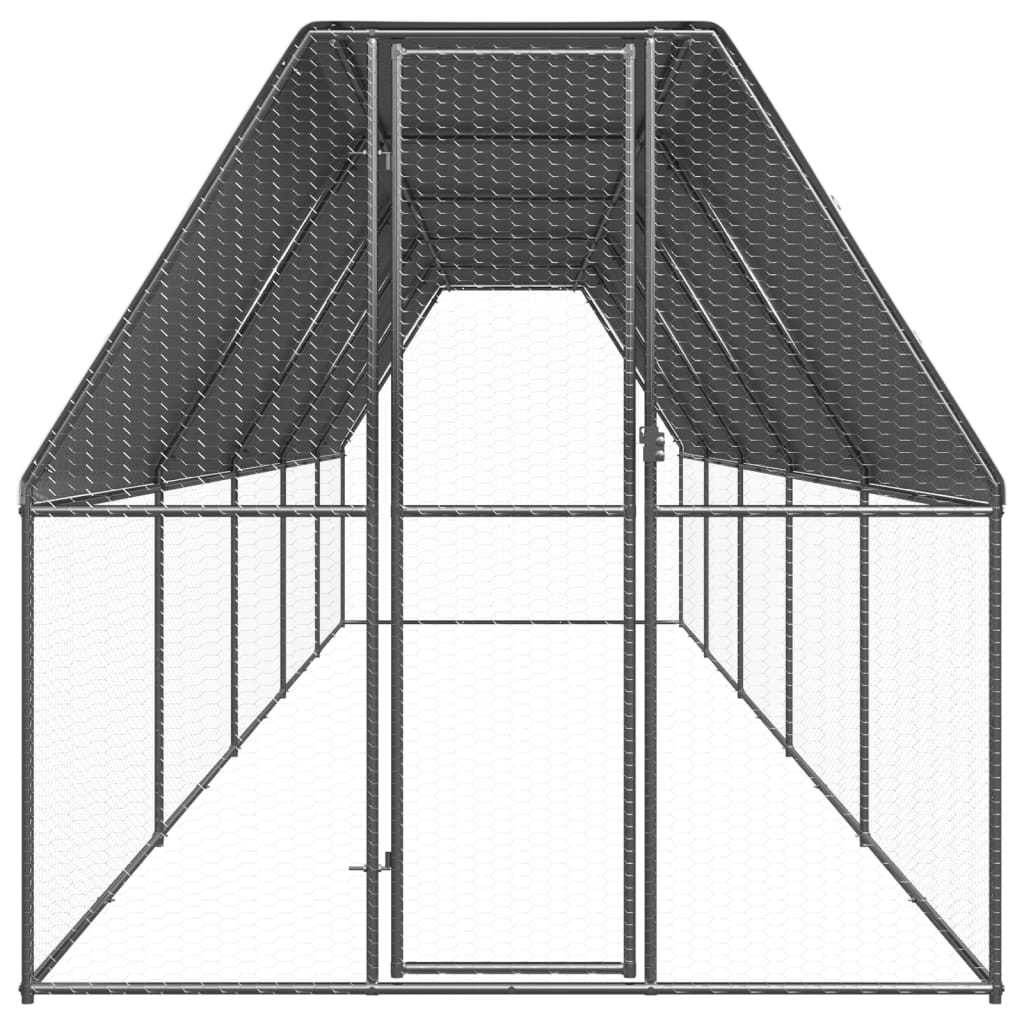 vidaXL Vonkajšia klietka pre sliepky 2x10x2 m pozinkovaná oceľ