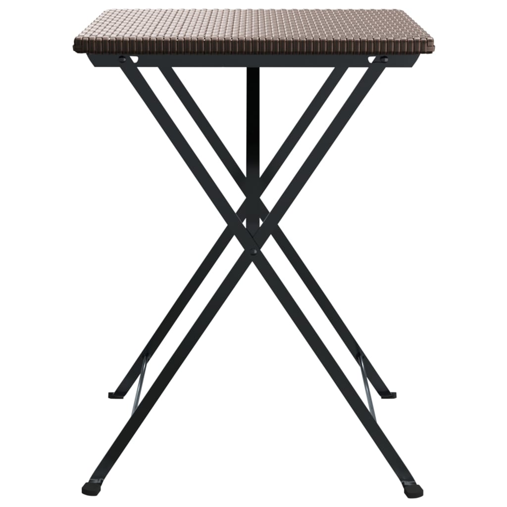 vidaXL Skladací bistro stôl hnedý 55x54x71 cm polyratan