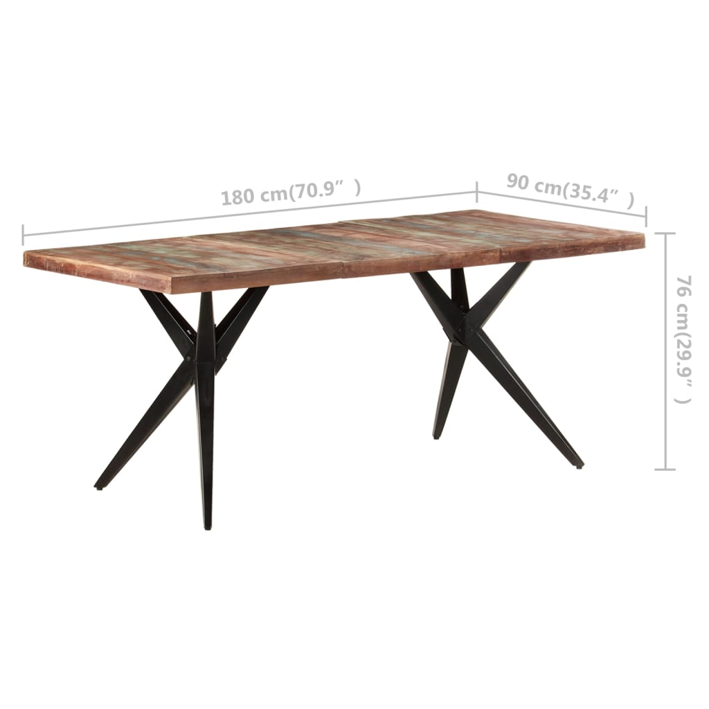 vidaXL Jedálenský stôl 180x90x76 cm recyklovaný masív
