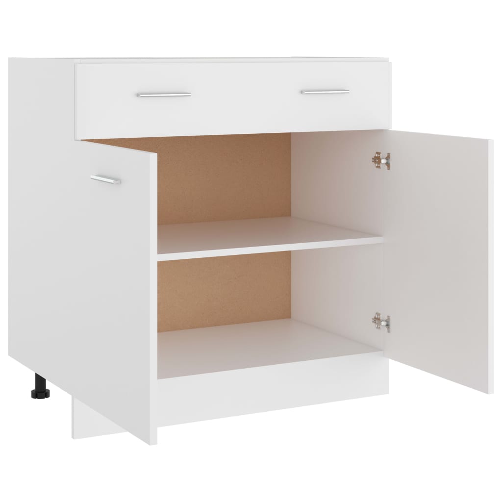 vidaXL Spodná skrinka+zásuvka, biela 80x46x81,5 cm, kompozitné drevo