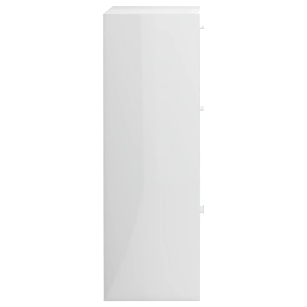 vidaXL Úložná skrinka, lesklá biela 60x29,5x90 cm, kompozitné drevo
