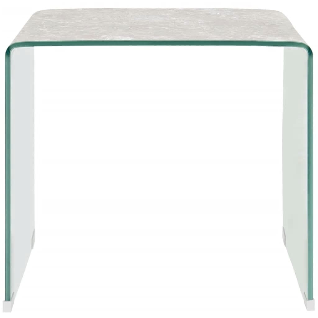 vidaXL Konferenčný stolík, hnedý mramor 50x50x45 cm, tvrdené sklo