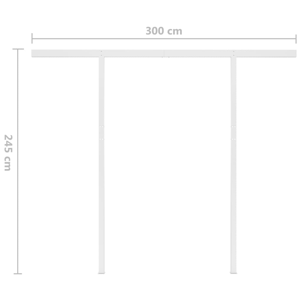 vidaXL Ručne zaťahovacia markíza so stĺpikmi 3,5x2,5 m krémová
