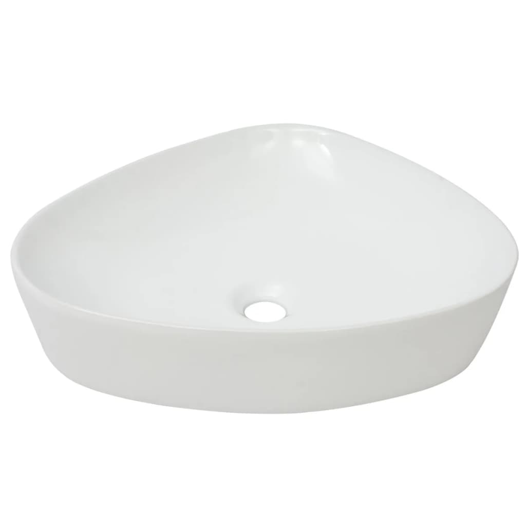 vidaXL Keramické umývadlo, biele, 50.5x41x12 cm