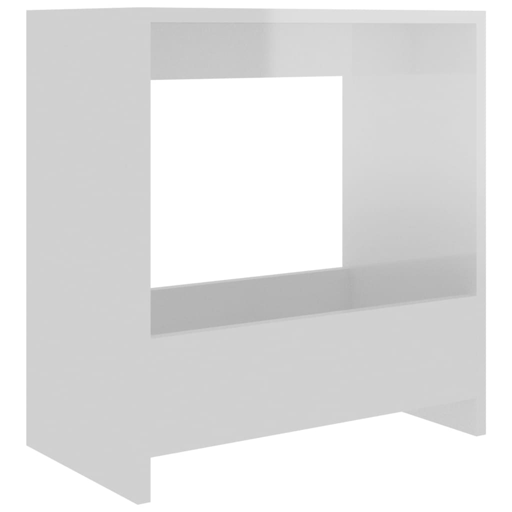 vidaXL Príručný stolík, lesklý biely 50x26x50 cm, kompozitné drevo