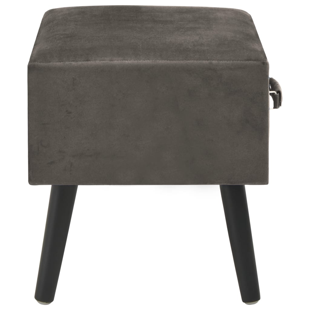 vidaXL Nočný stolík sivý 40x35x40 cm zamatový