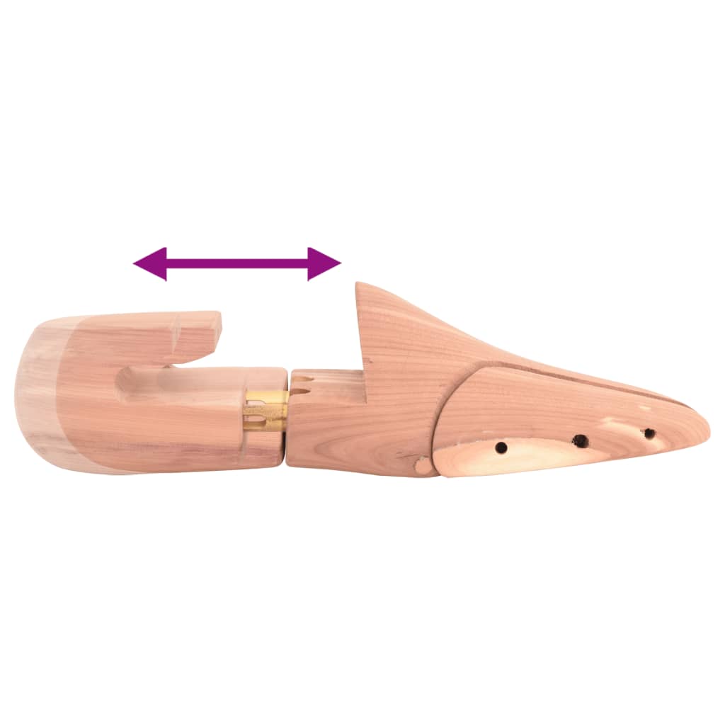 vidaXL Napínač topánok s obuvákom EU 36-37 masívne cédrové drevo