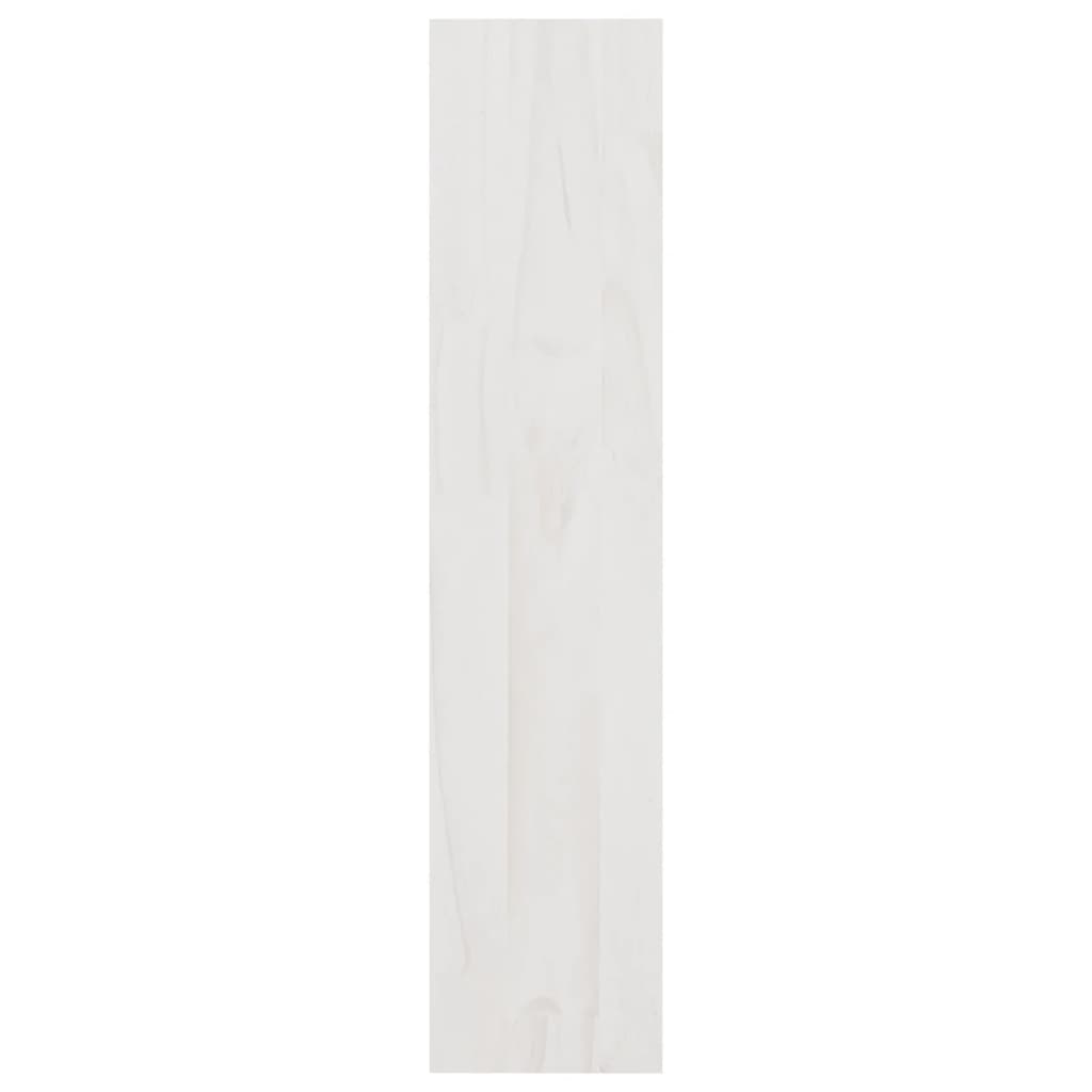 vidaXL Knižnica/deliaca stena biela 100x30x135,5 cm masívna borovica