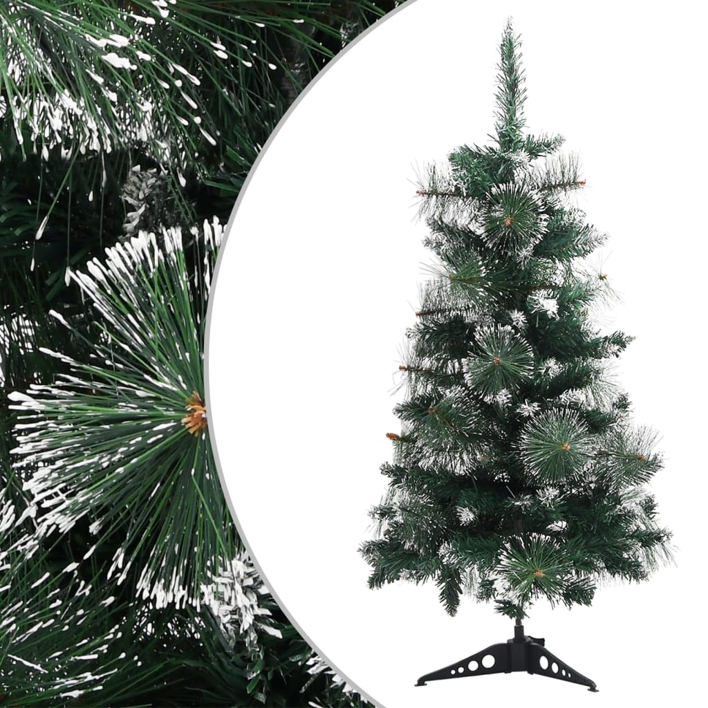 vidaXL Umelý vianočný stromček so stojanom, zeleno biely 90 cm, PVC