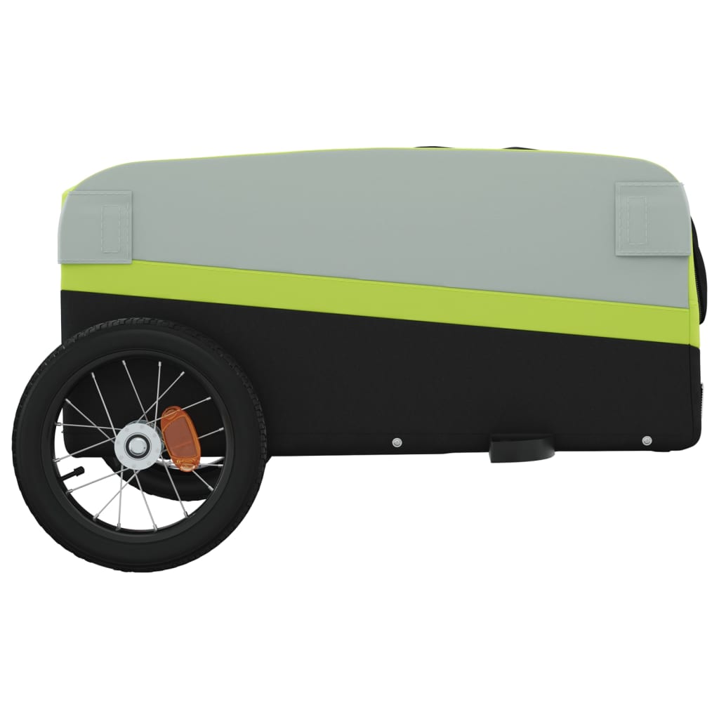 vidaXL Vozík za bicykel, čierno zelený 30 kg, železo