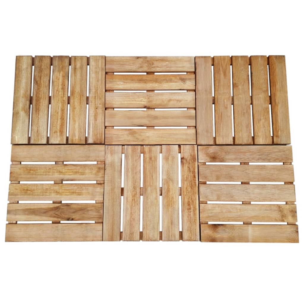 vidaXL Podlahové dlaždice 6 ks, 50x50 cm, drevo, hnedé