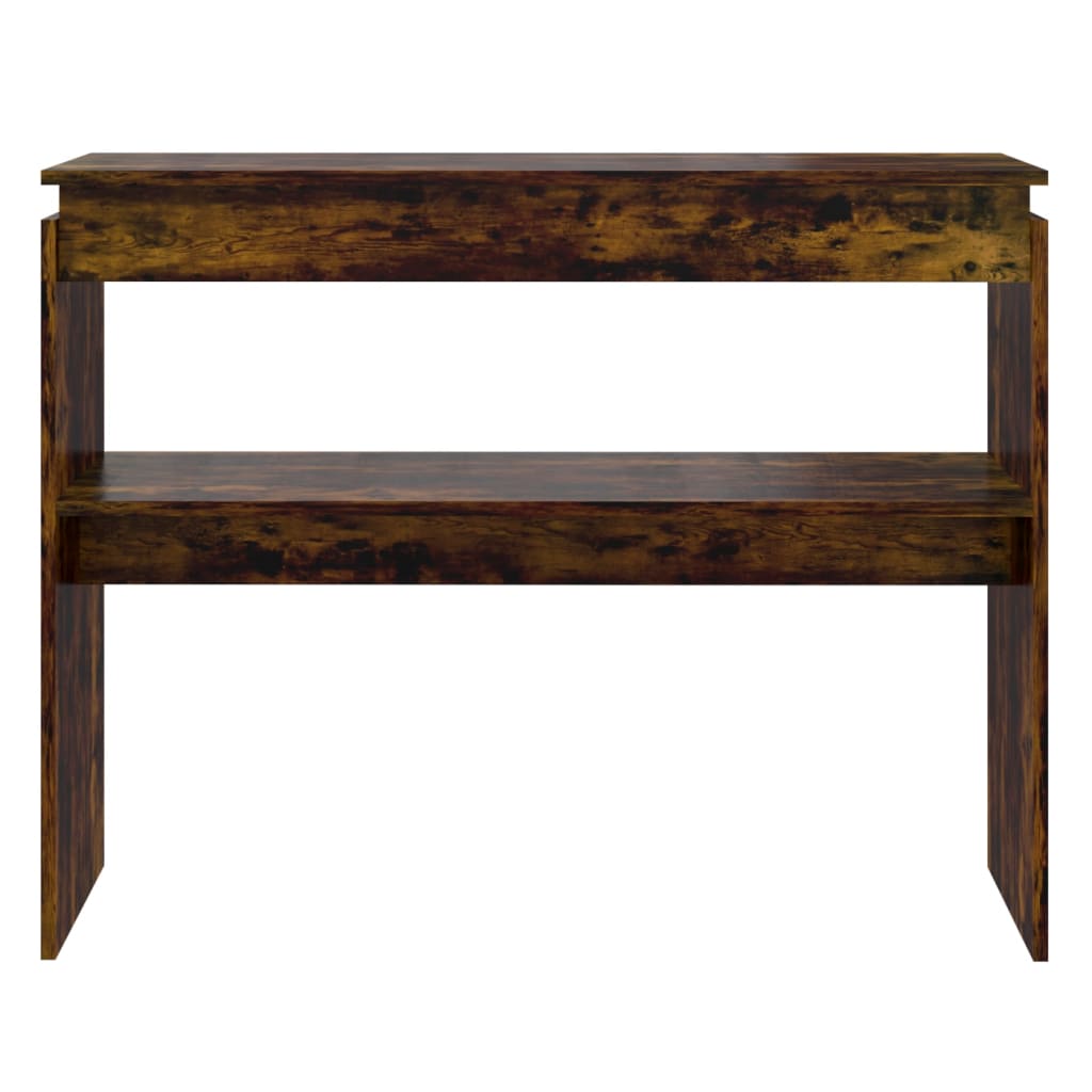 vidaXL Konzolový stolík dymový dub 102x30x80 cm spracované drevo