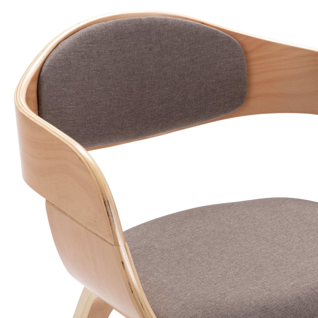 vidaXL Jedálenské stoličky 4 ks ohýbané drevo a hnedosivá látka