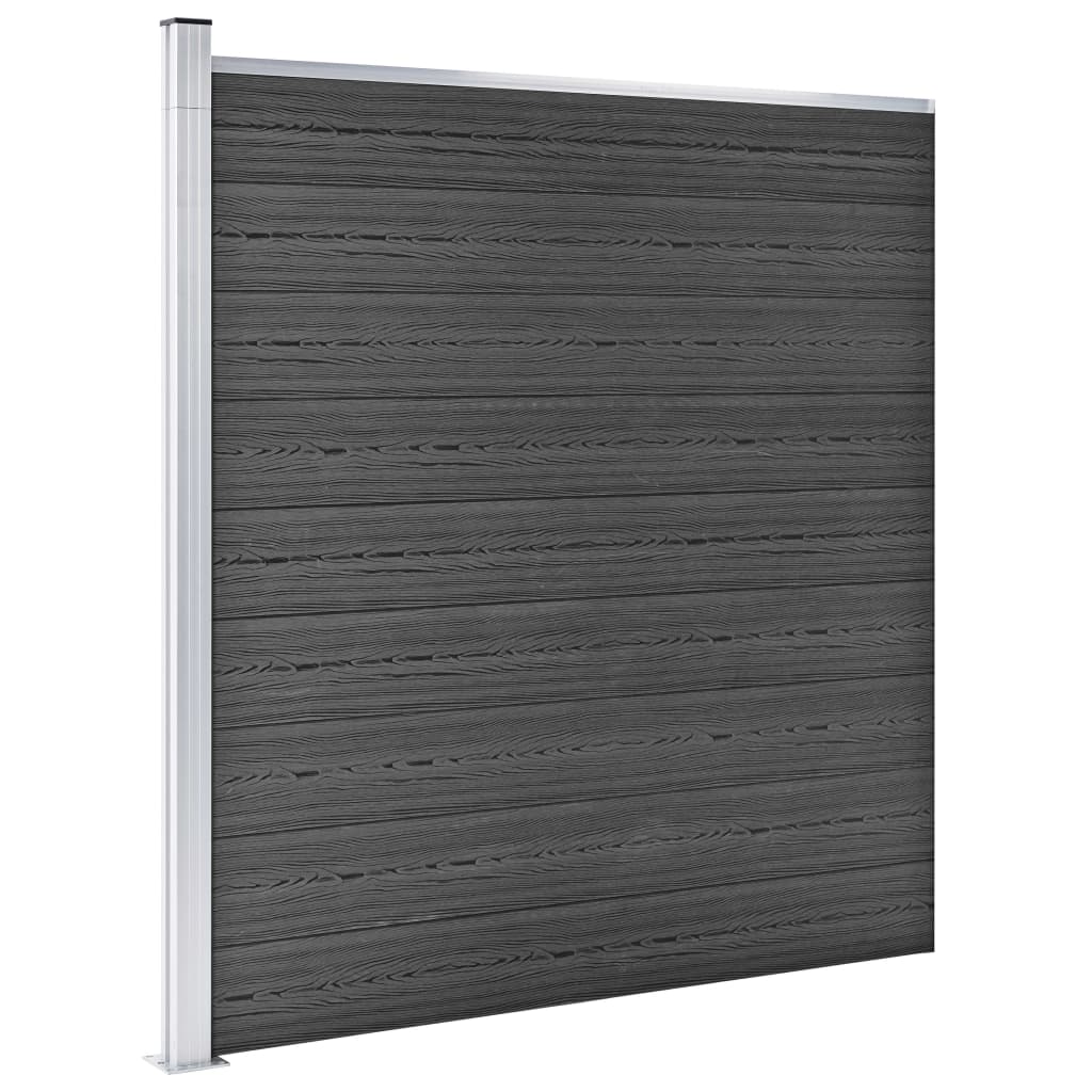 vidaXL Sada plotových panelov WPC 1737x186 cm čierna