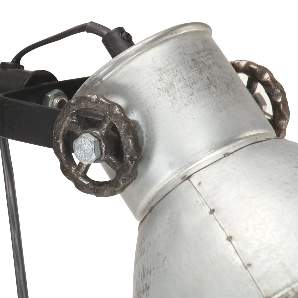vidaXL Stojanová lampa s 2 tienidlami strieborná E27 liatina železa