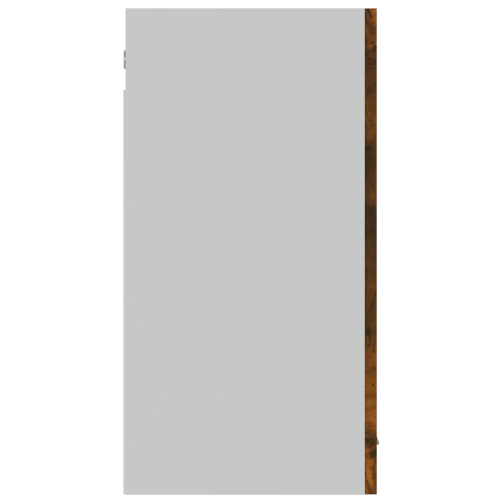 vidaXL Závesná sklenená skrinka dymový dub 80x31x60cm spracované drevo