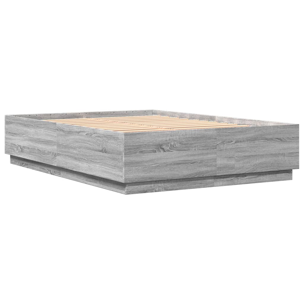 vidaXL Posteľný rám sivý dub sonoma 150x200 cm kompozitné drevo