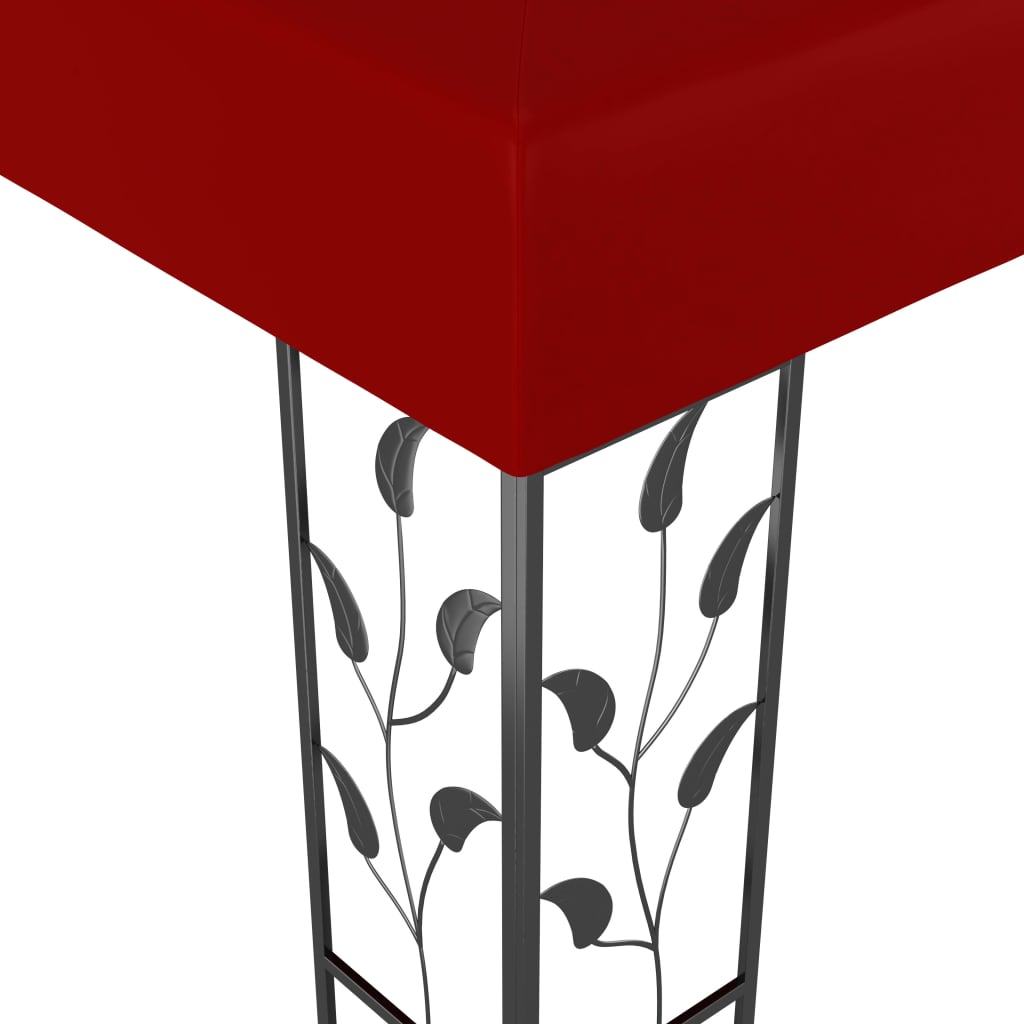 vidaXL Altánok s LED reťazou 3x3 m, vínovo červený