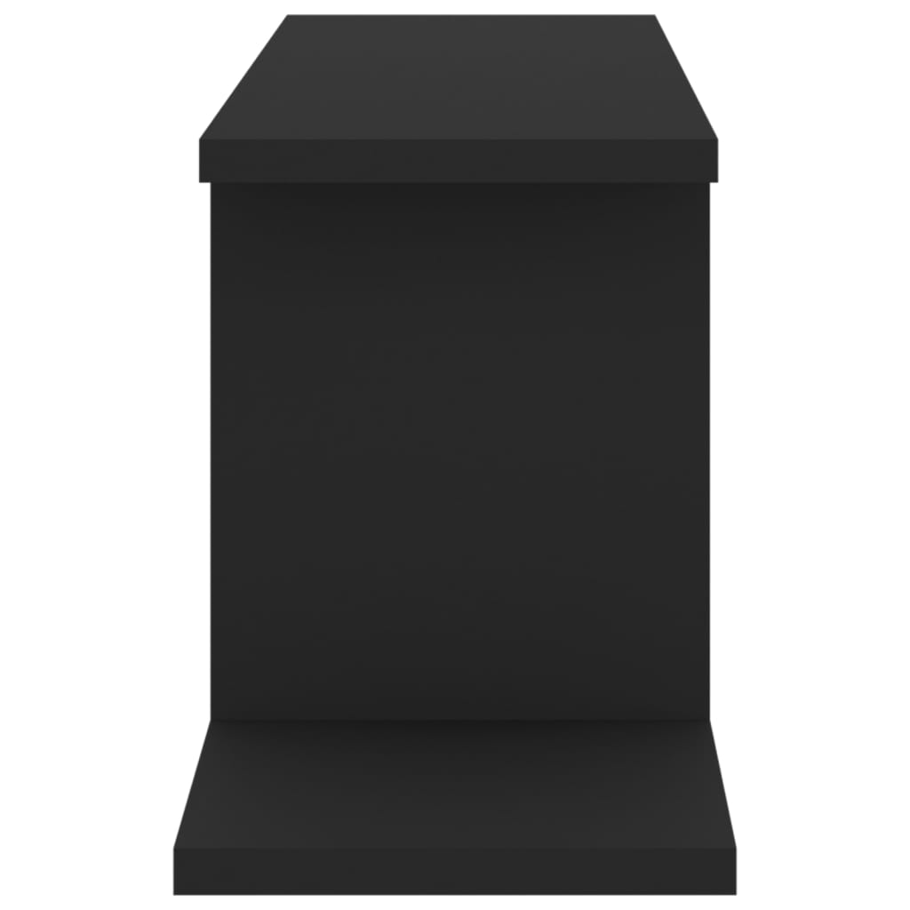 vidaXL Nástenná TV polica, čierna 125x18x23 cm, kompozitné drevo