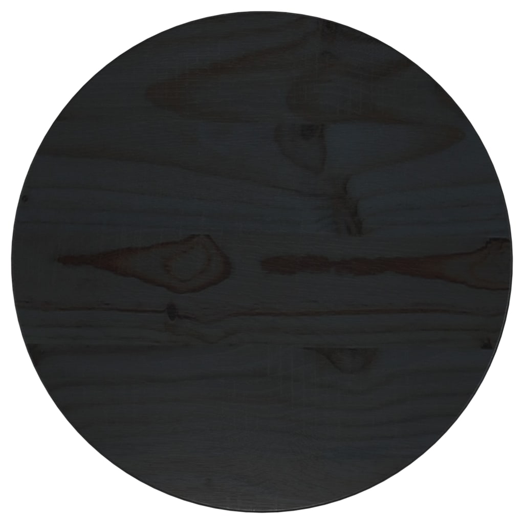 vidaXL Stolová doska čierna Ø30x2,5 cm masívna borovica