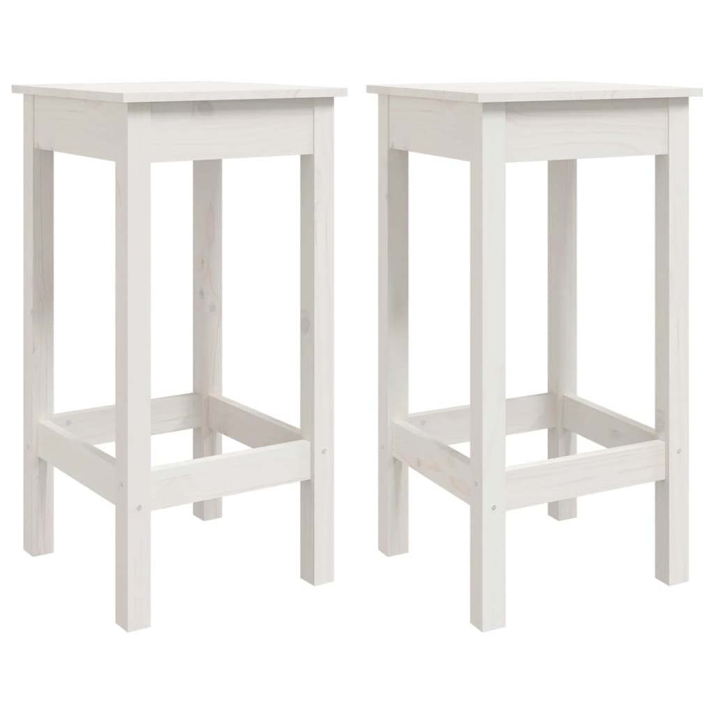 vidaXL Barové stoličky 2 ks biele 40x40x78 cm borovicový masív