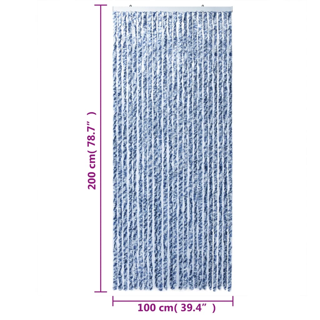 vidaXL Záves proti hmyzu, modro biely 100x200 cm, ženilka