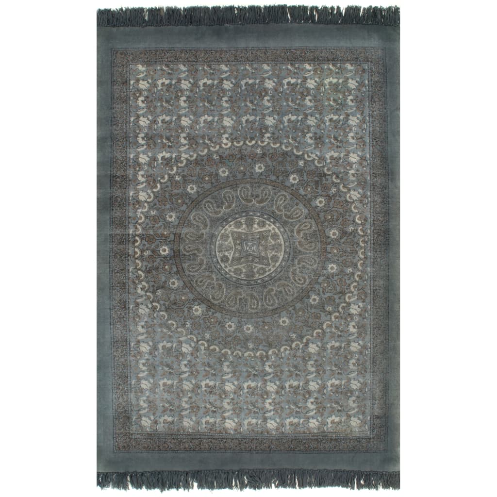 vidaXL Kilim bavlnený koberec so vzormi 160x230 cm sivý