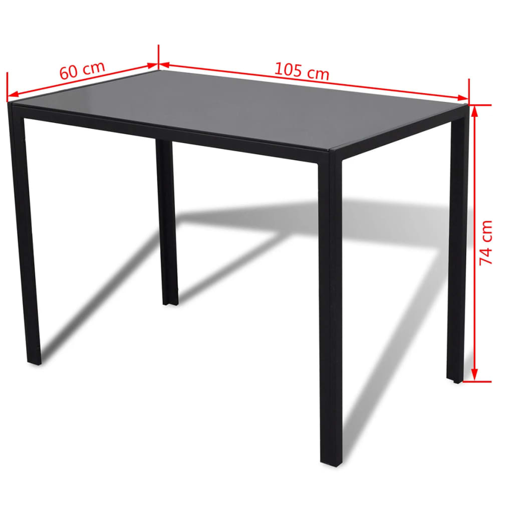 vidaXL 5-dielna súprava s jedálenským stolom, čierna
