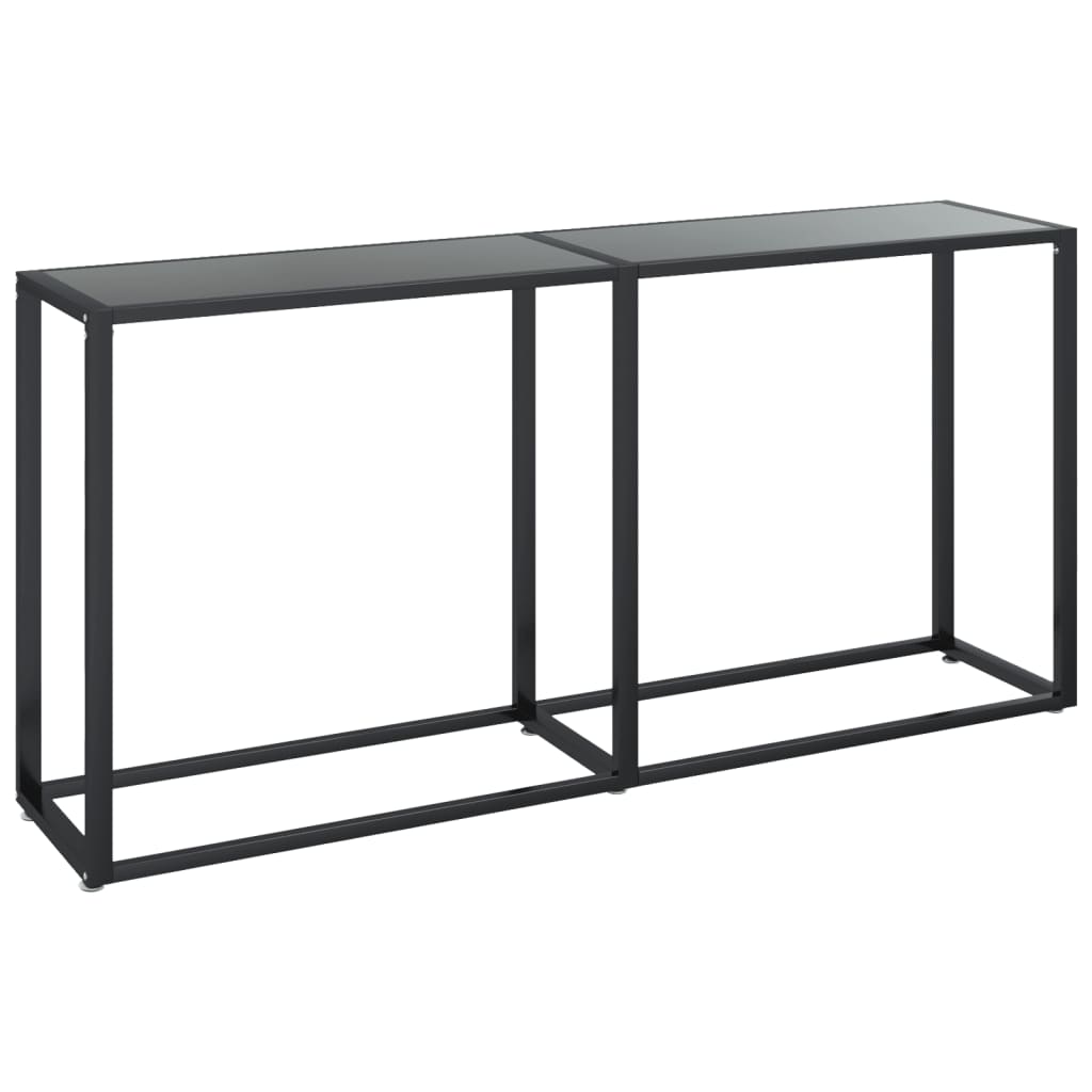 vidaXL Konzolový stolík čierny 160x35x75,5 cm tvrdené sklo