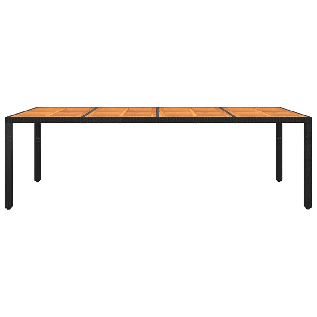 vidaXL Záhradný stôl 250x100x75 cm akáciové drevo a polyratan čierny