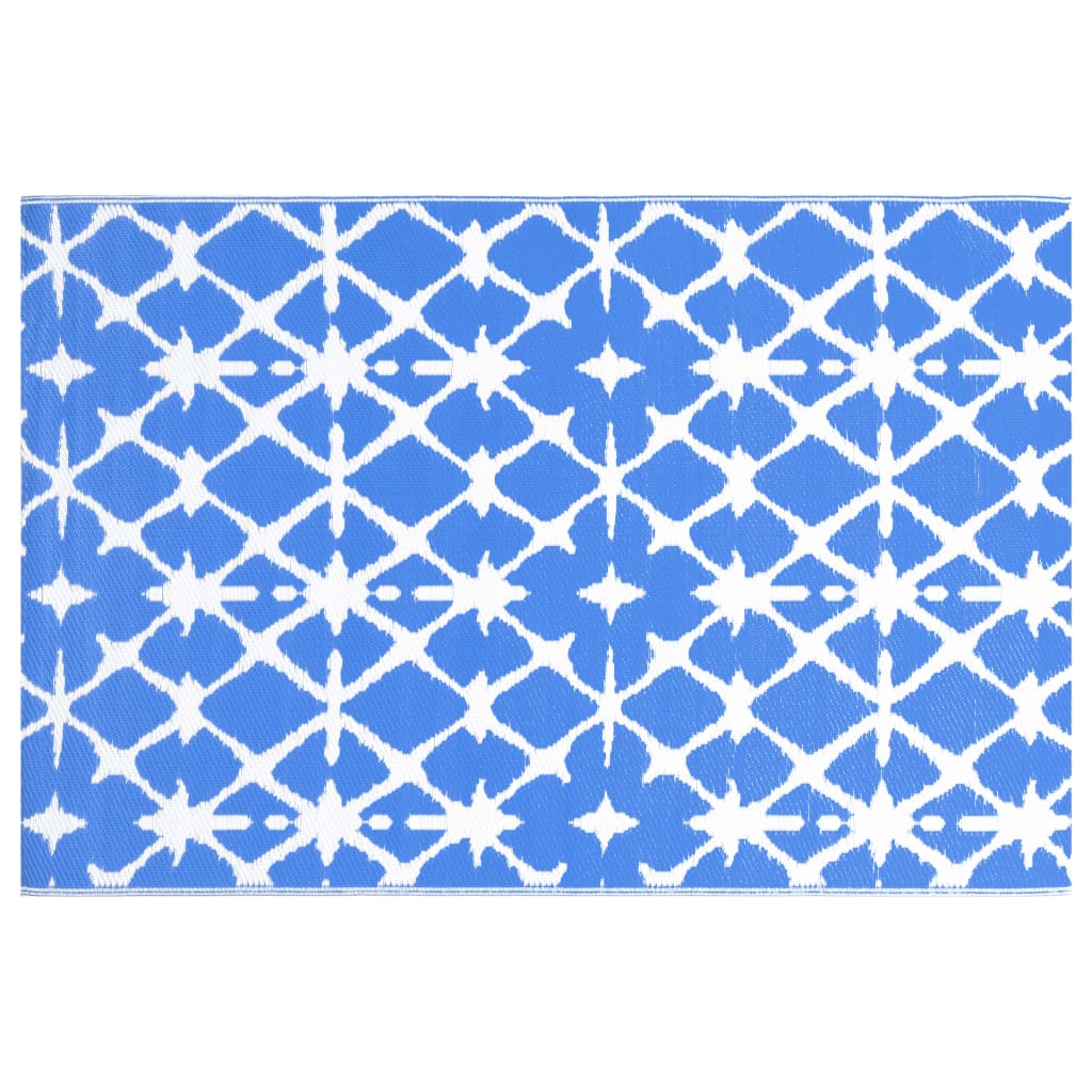 vidaXL Vonkajší koberec modro-biely 190x290 cm PP