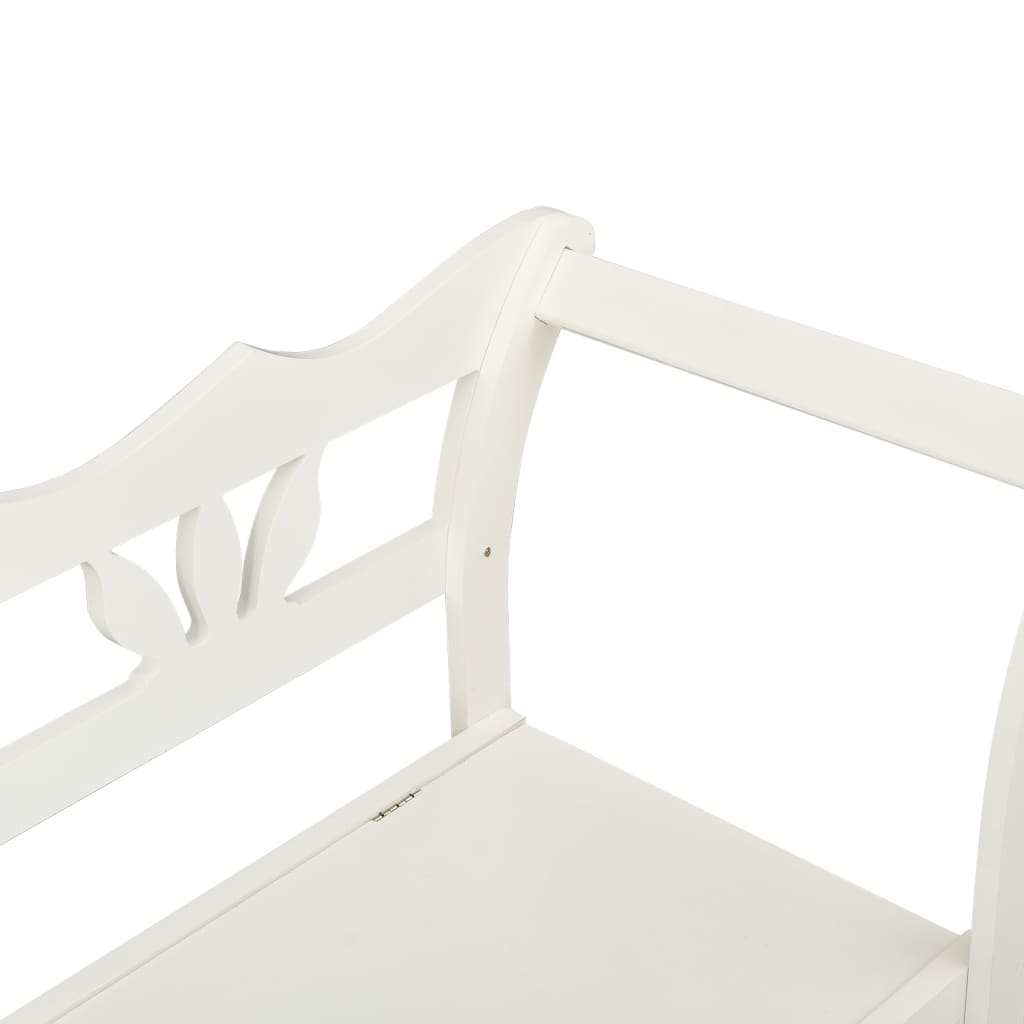 vidaXL Úložná lavica 126 cm biela jedľový masív