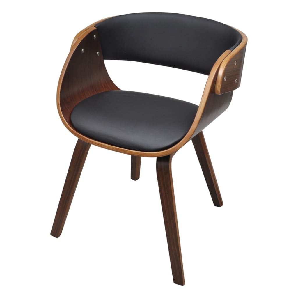vidaXL Jedálenská stolička, ohýbané drevo a umelá koža