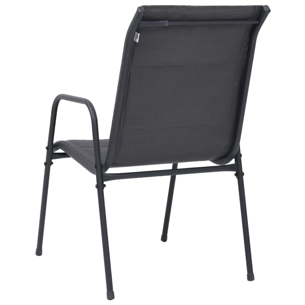 vidaXL Stohovateľné záhradné stoličky 6 ks oceľ a textilén antracitové