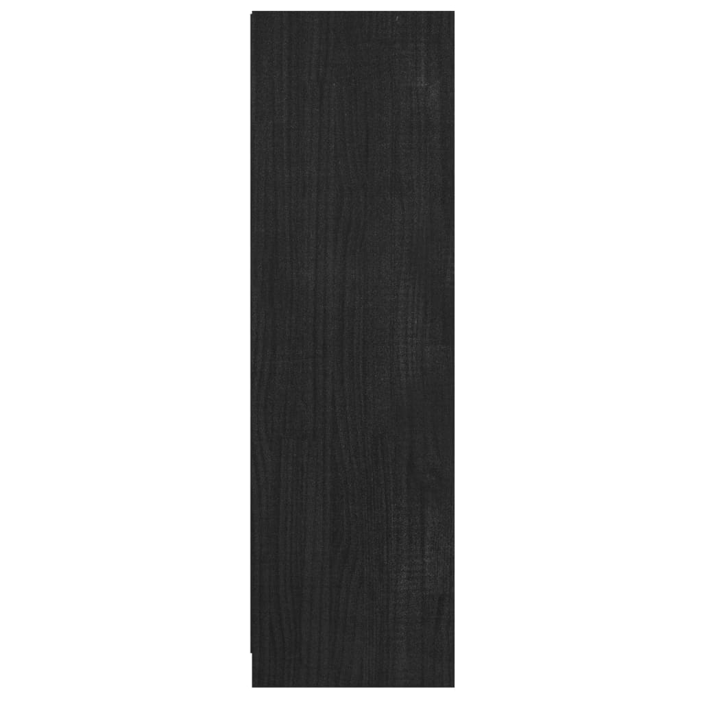 vidaXL Knižnica/deliaca stena čierna 36x33x110 cm masívna borovica