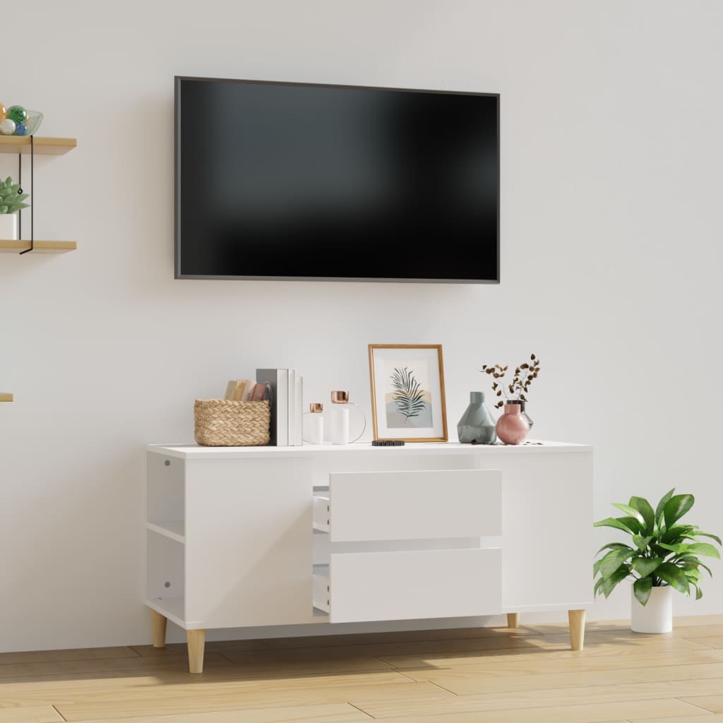 vidaXL TV skrinka biela 102x44,5x50 cm spracované drevo