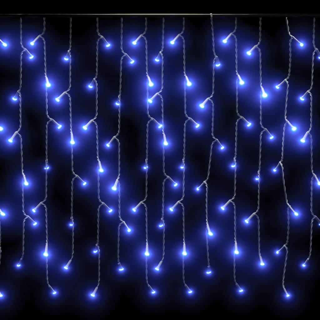 vidaXL LED záclonové svetlá cencúle 10 m 400 LED modré 8 funkcií