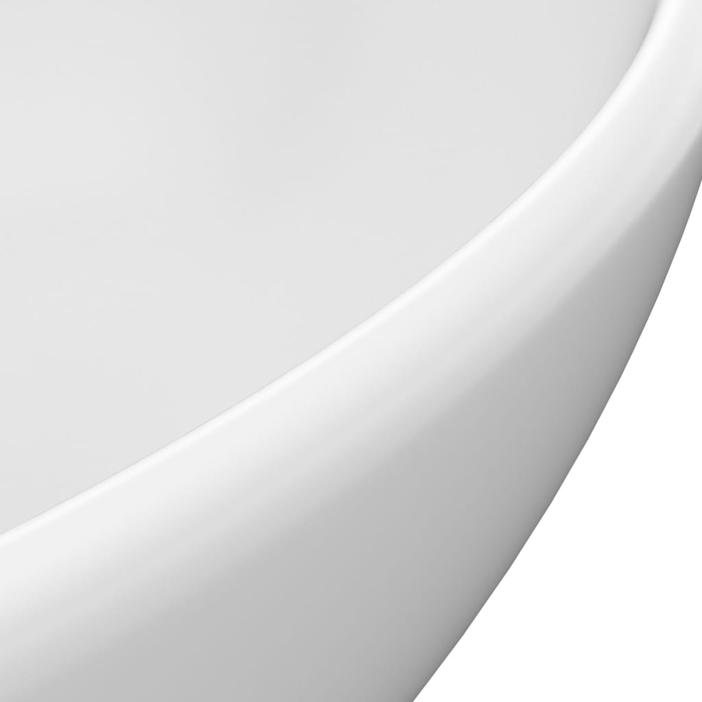 vidaXL Luxusné oválne umývadlo matné biele 40x33 cm keramické
