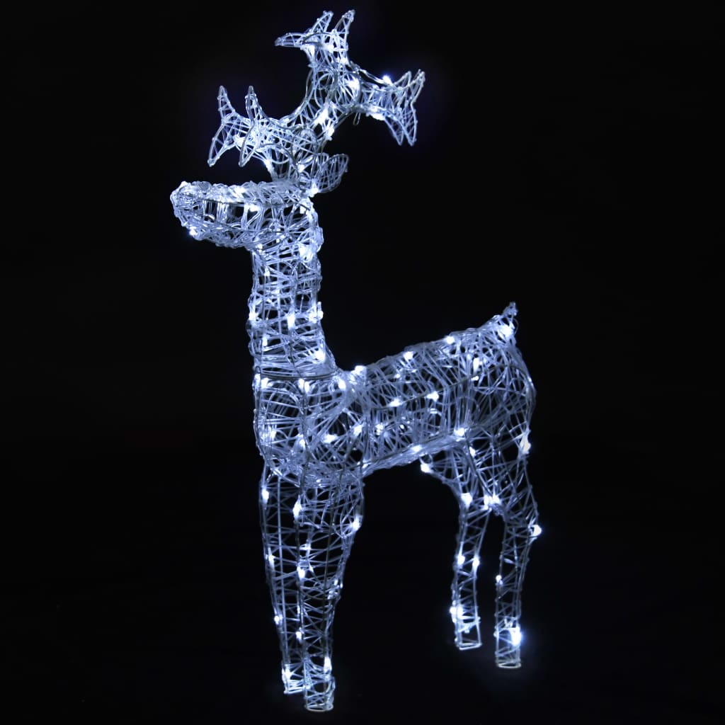 vidaXL Vianočná dekorácia so sobom 90 LED 60x16x100 cm akryl