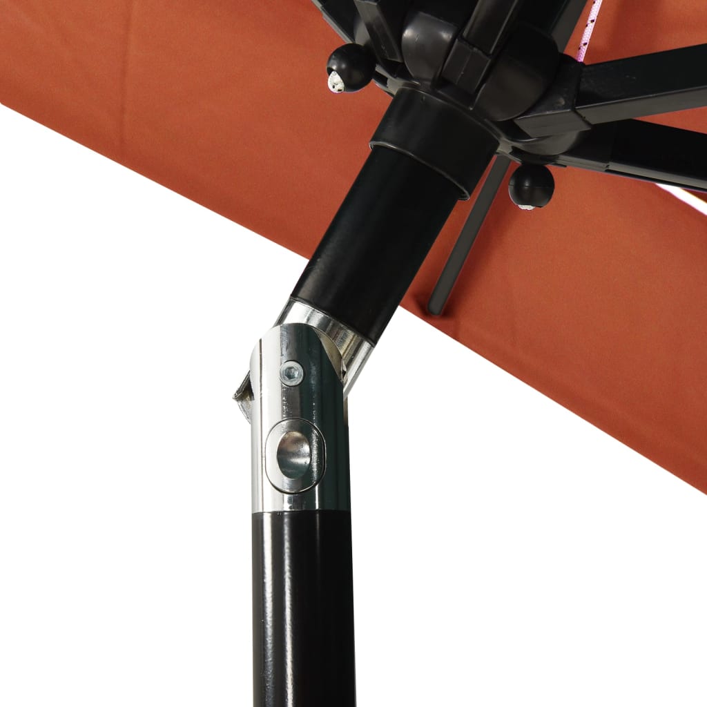 vidaXL 3-stupňový slnečník s hliníkovou tyčou terakotový 2x2 m