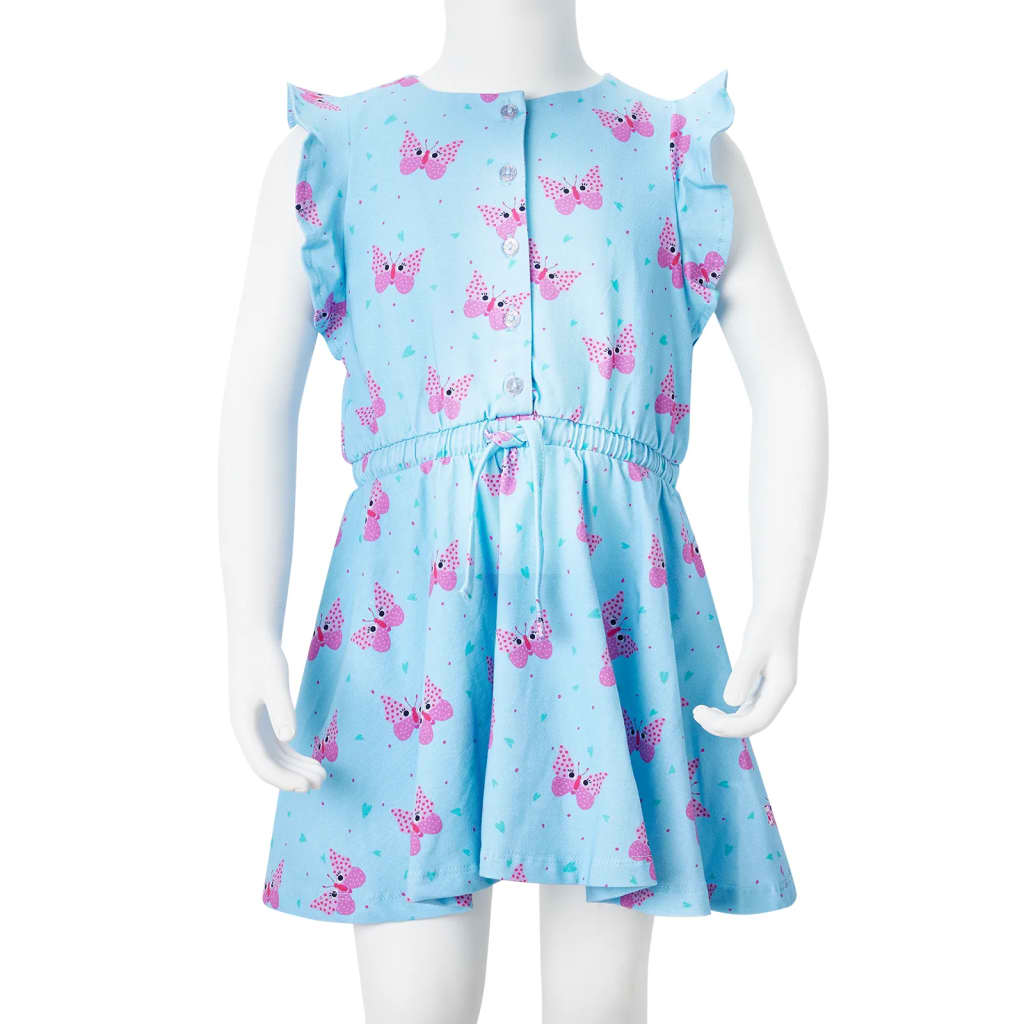 Detské šaty s gombíkmi bez rukávov modré 92