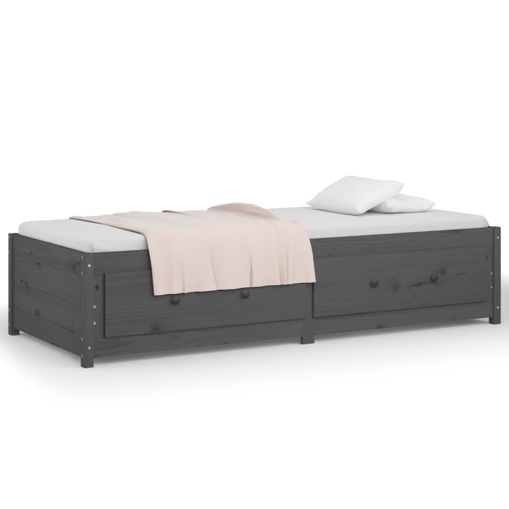 vidaXL Denná posteľ sivá 80x200 cm borovicový masív