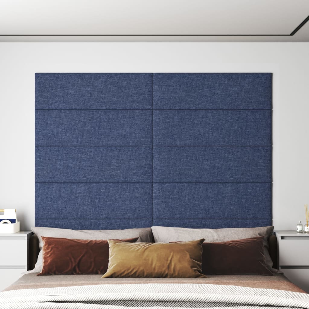 vidaXL Nástenné panely 12 ks modré 90x30 cm látka 3,24 m²