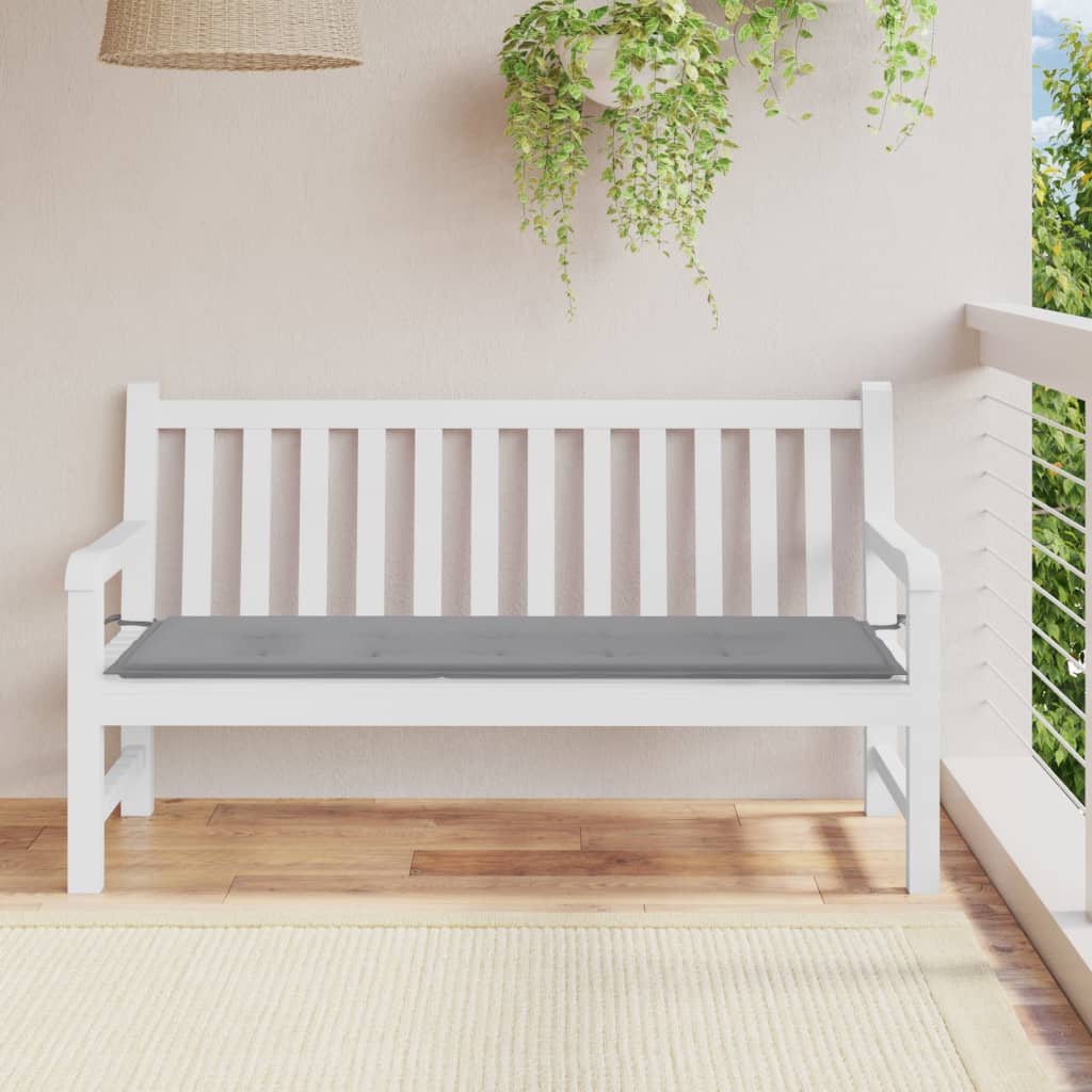 vidaXL Podložka na záhradnú lavičku, sivá 150x50x3 cm