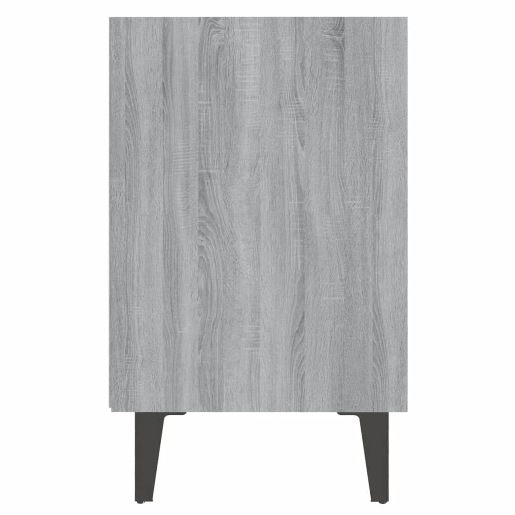 vidaXL Nočný stolík s kovovými nohami sivý dub sonoma 40x30x50 cm